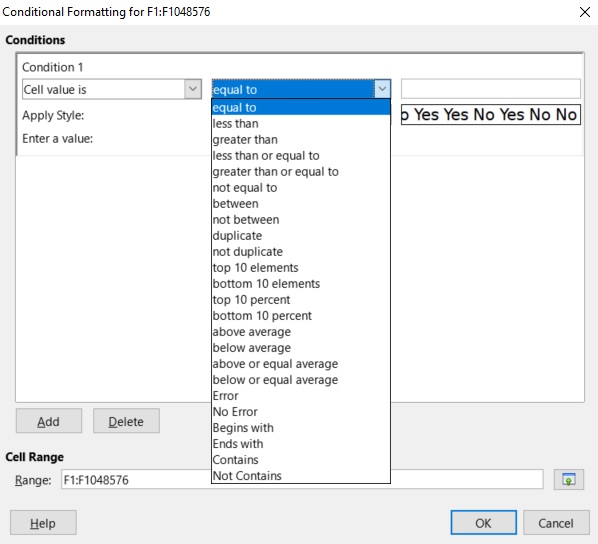 [Solved] [Calc] Conditional formatting based on cell's empty/filled