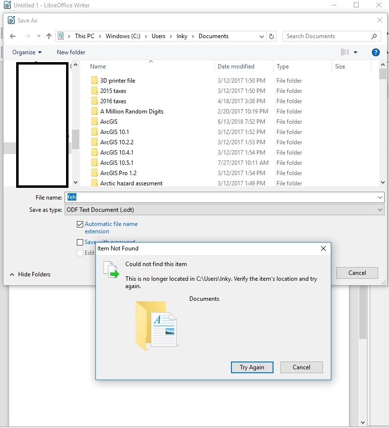 How to fix an error that shows "Could not find this item" when creating