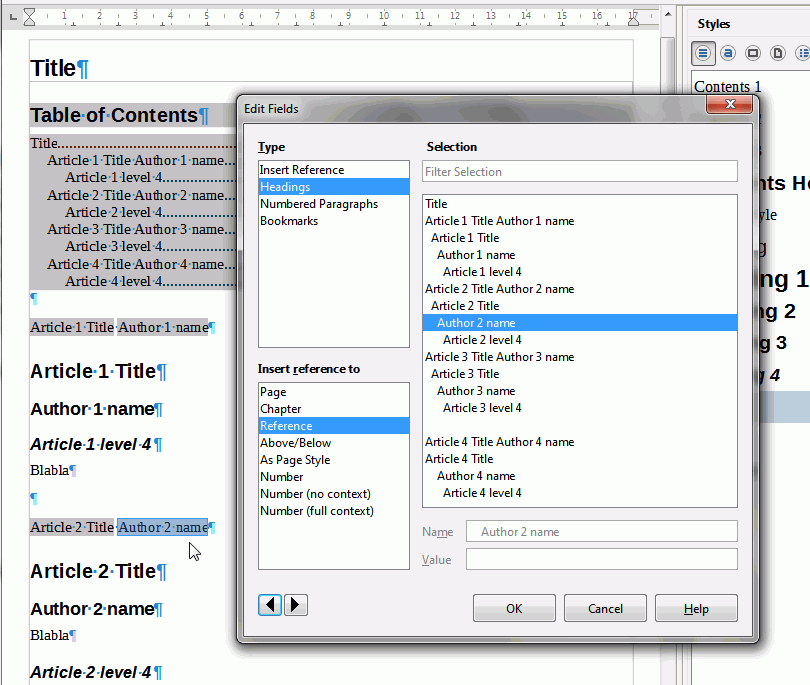 Combine two headings in TOC English Ask LibreOffice