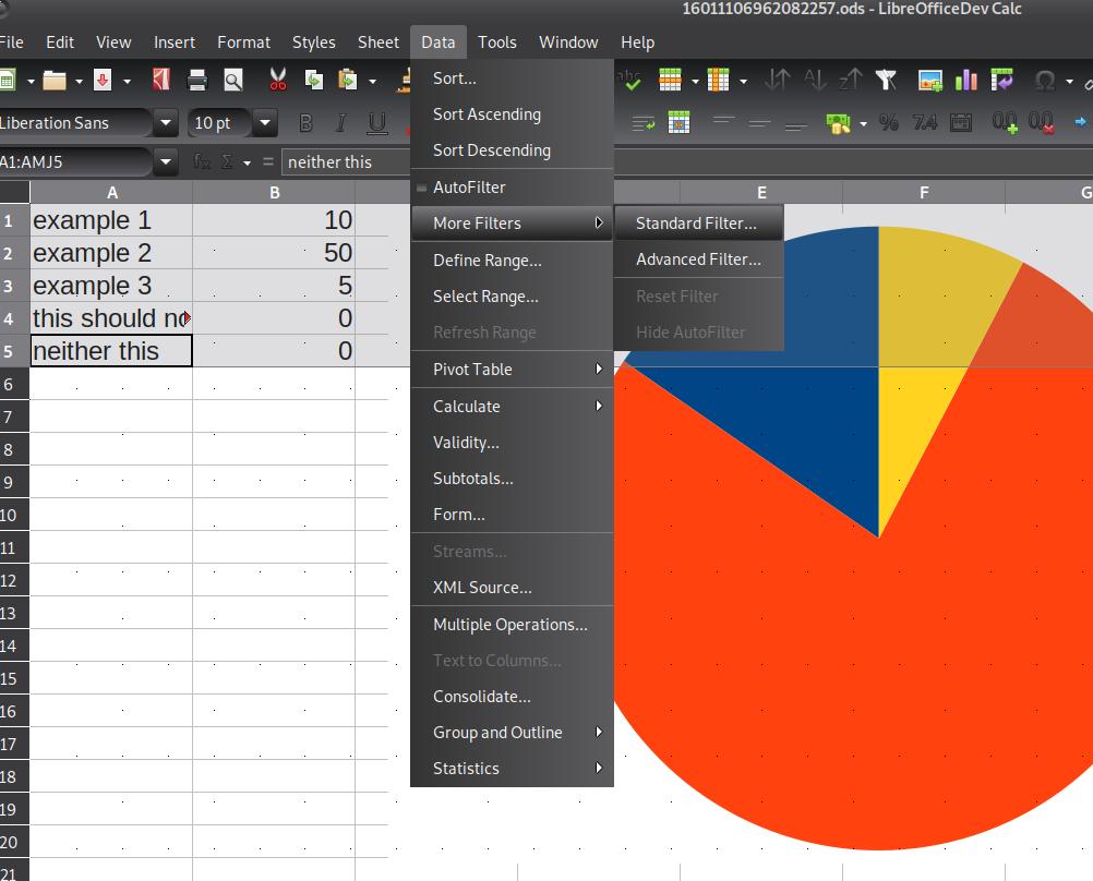 How to hide zero values from a pie chart legend? English Ask LibreOffice