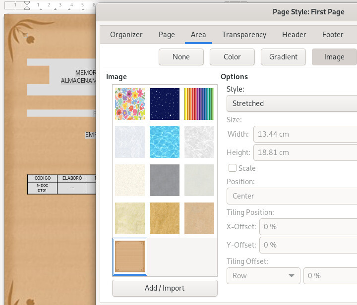 Highlighting and background color for field and table over background