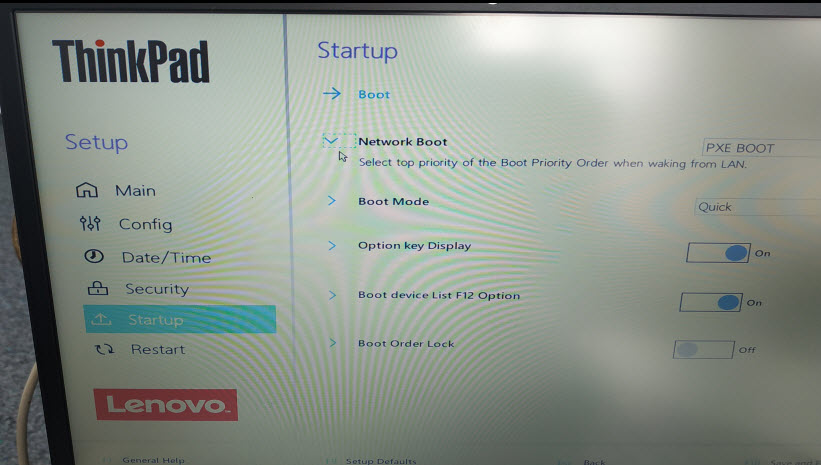 Win10 uefi Lenovo E15 Notebook Linbo startet, nach der Installation