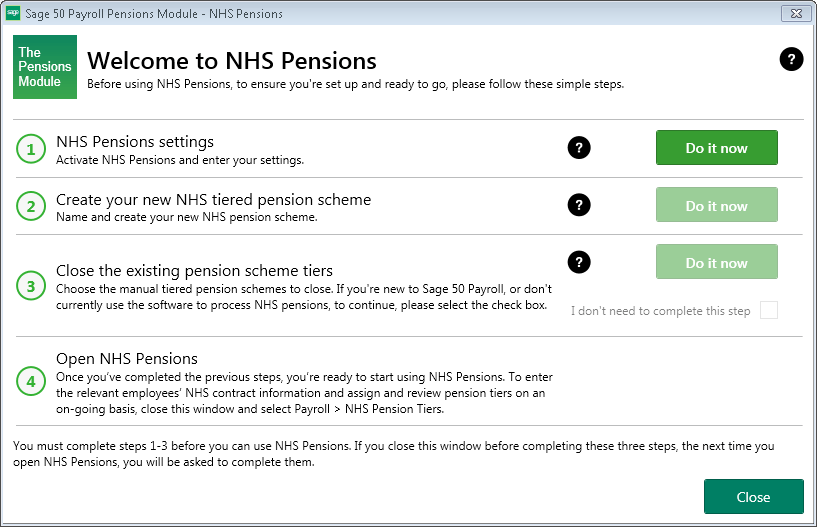 Ask Sage Sage 50cloud Payroll Pensions Module NHS Pensions