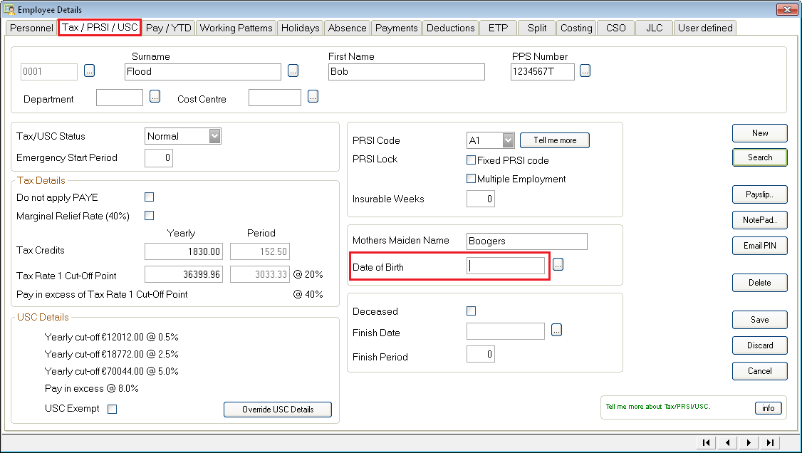 Ask Sage Enter an employee's personal public service (PPS) number