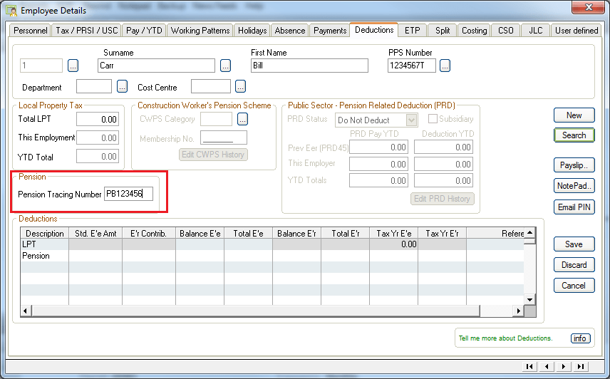 Ask Sage Pension tracing numbers