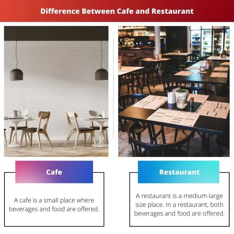 Café vs Restaurant Difference and Comparison