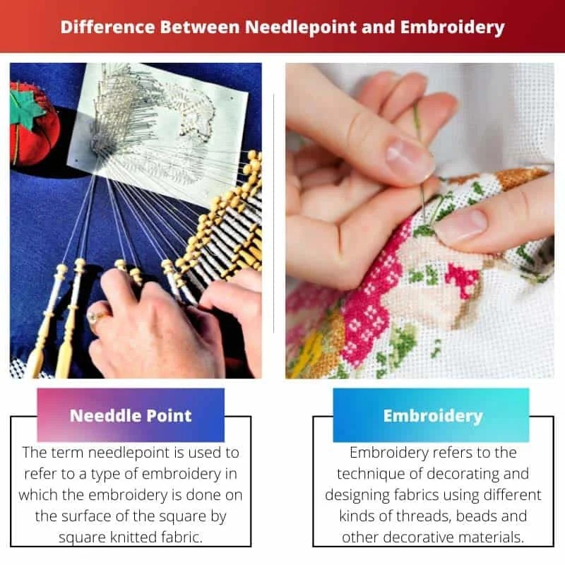Needlepoint vs Embroidery Difference and Comparison