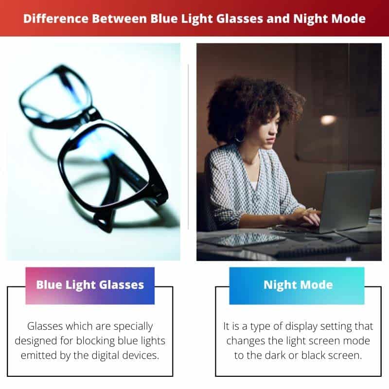 Blue Light Glasses vs Night Mode Difference and Comparison