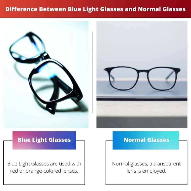 Blue Light Glasses vs Normal Glasses Difference and Comparison