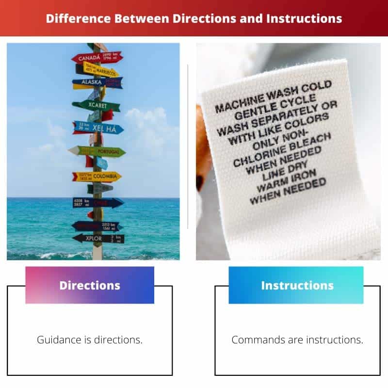 Directions vs Instructions Difference and Comparison