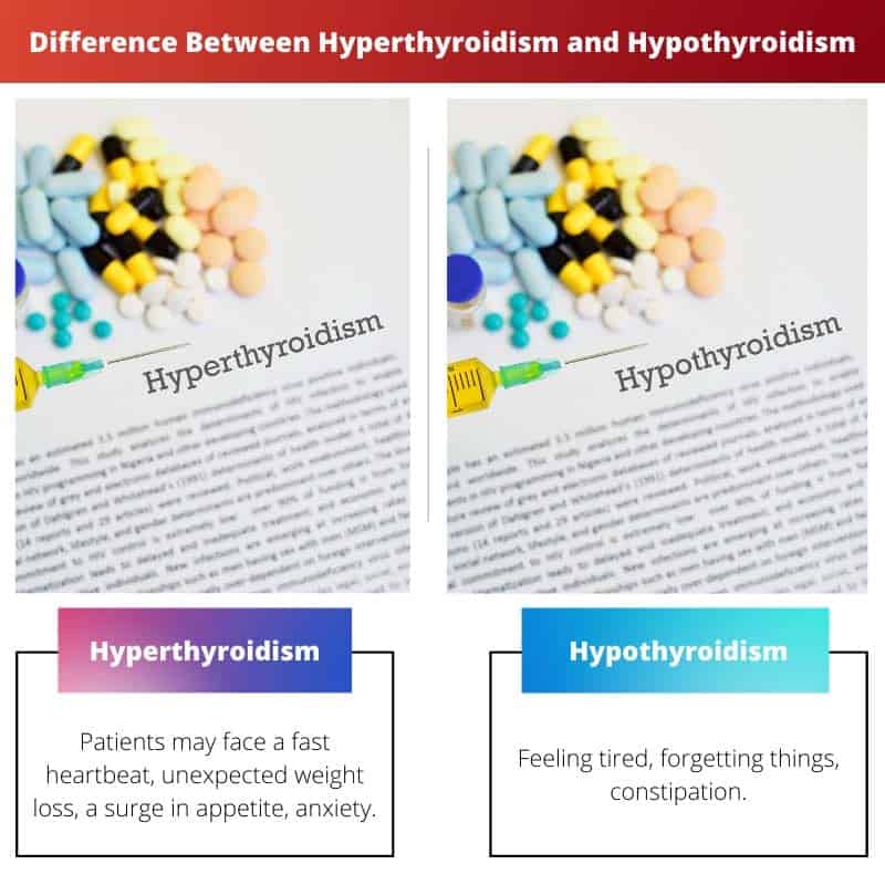 Hipertiroidismo vs hipotiroidismo diferencia y comparación