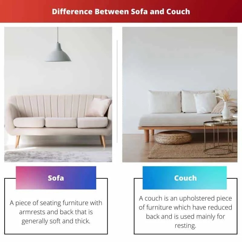 Sofa vs Couch Difference and Comparison