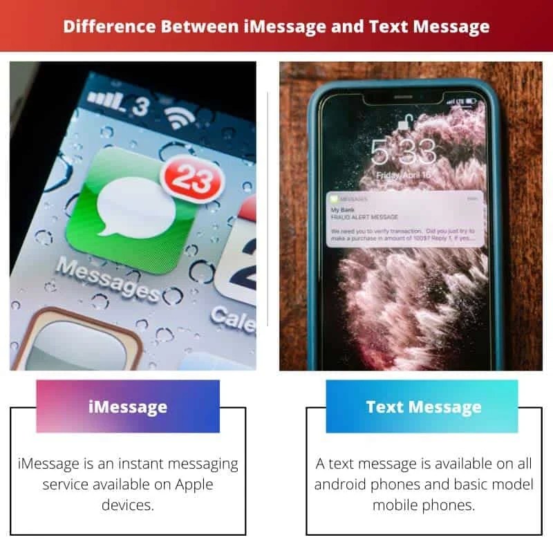 iMessage vs Text Message Difference and Comparison
