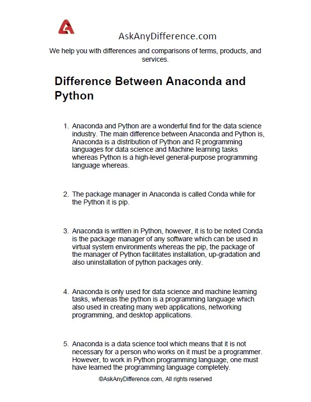 Difference Between Python And Anaconda Difference Between Images