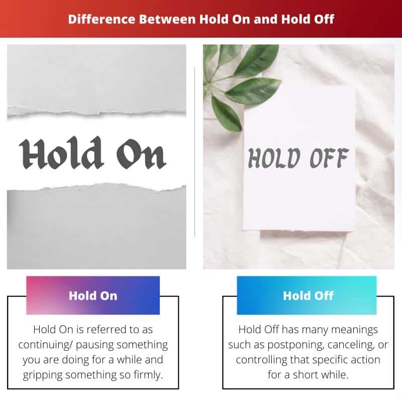 Hold On vs Hold Off Difference and Comparison