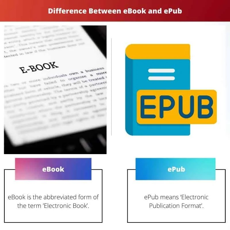 eBook vs ePub Difference and Comparison