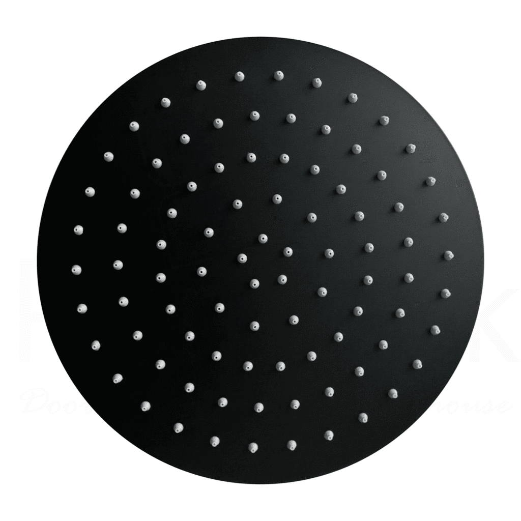200mm MODERN ROUND RAIN SHOWER HEAD MATT BLACK EBS Bathroom and
