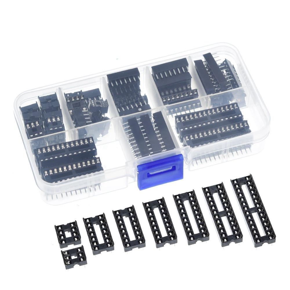 66PCS/Lot DIP IC Sockets Adaptor Solder Type Socket Kit 6,8,14,16,18,20