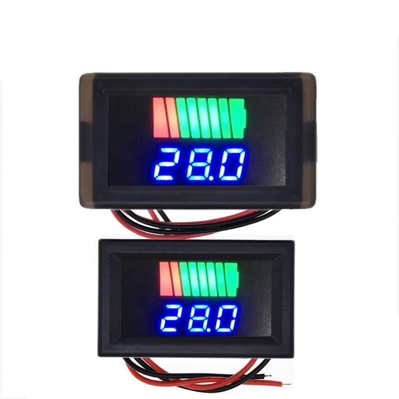 Car Battery Charge Level Indicator 12V60V Lithium Battery Capacity Meter Tester Blue Display
