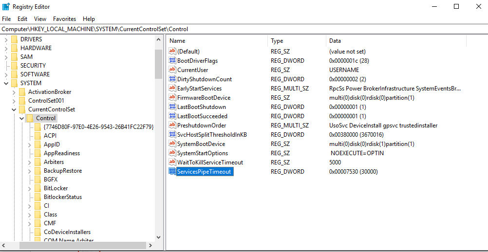 A timeout was reached (30000 milliseconds) while waiting for the