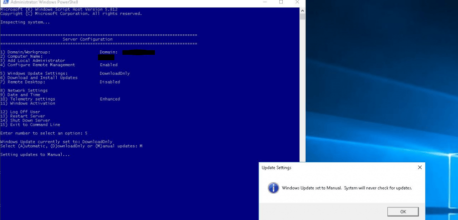 Cum se opresc updateurile automate in Windows Server 2012/2016/2019