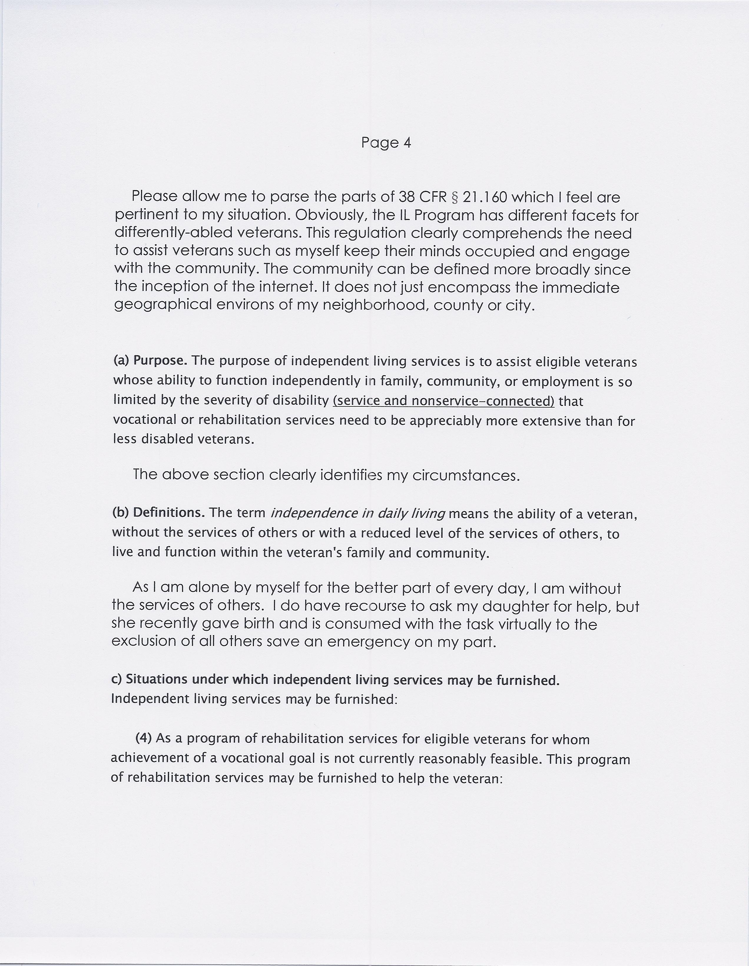 Independent Living Program Results Veterans Claims Help