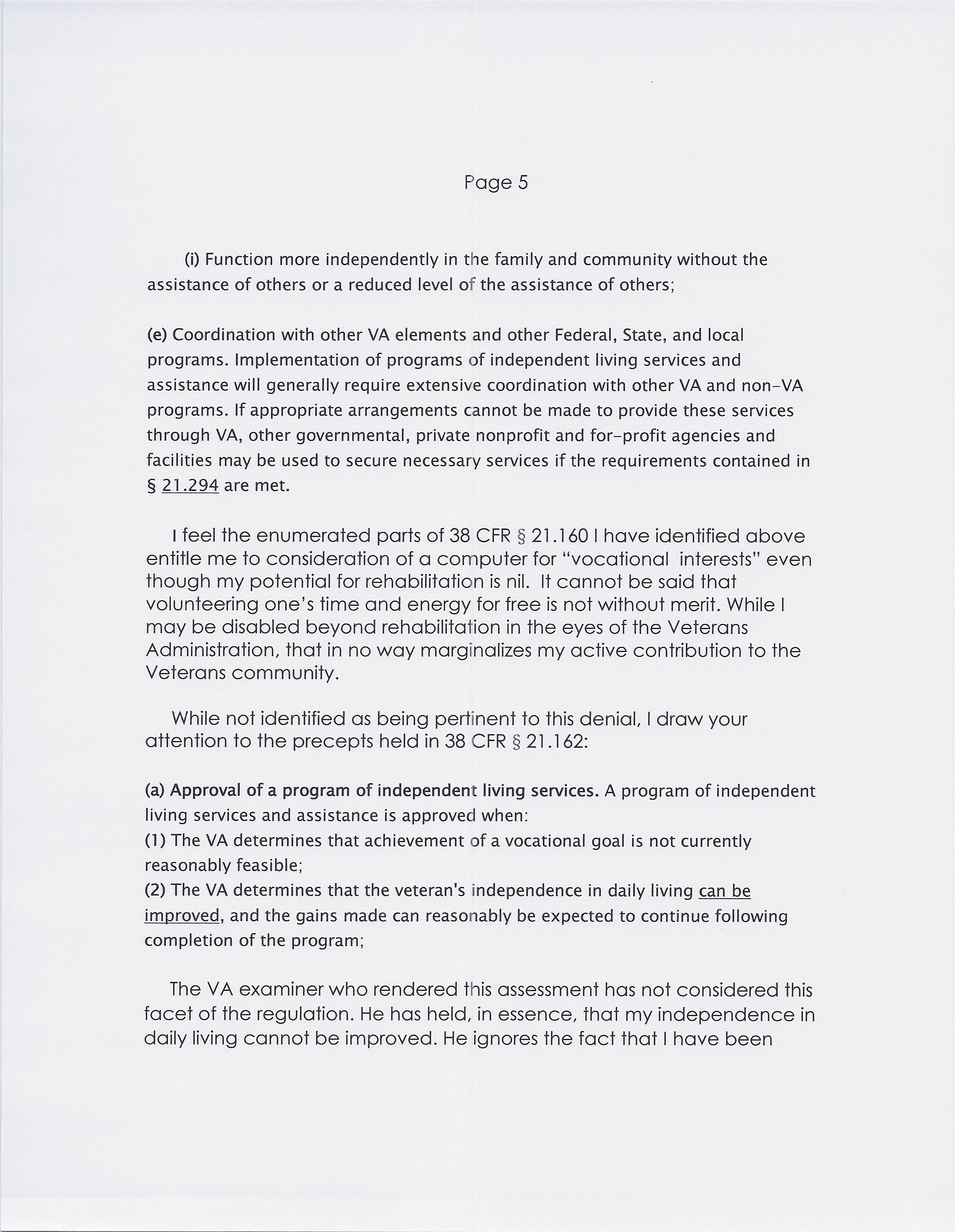 Independent Living Program Results Veterans Claims Help