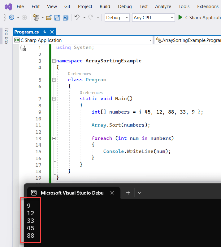 How to Sort an Array in C With Examples?