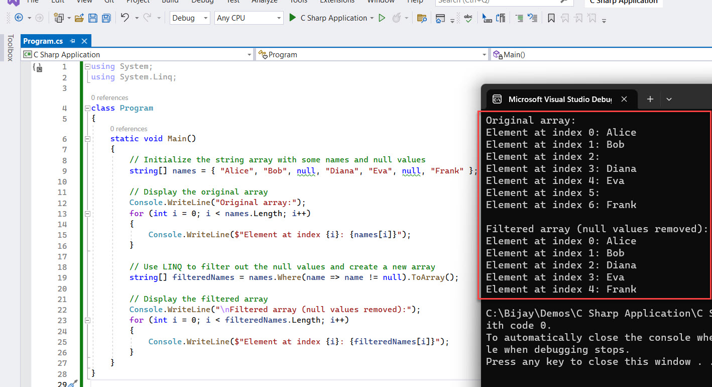 How to Check If C String Array Contains Null?