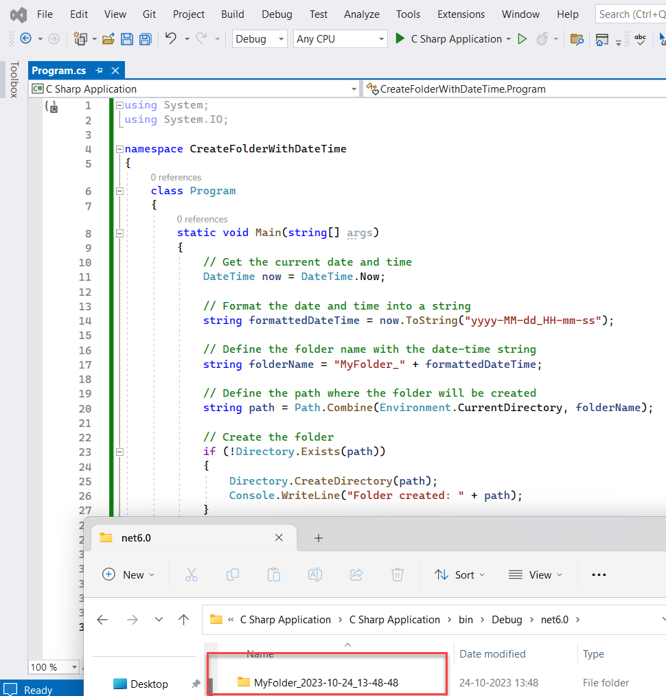 How to Create a Folder with a Date in C?
