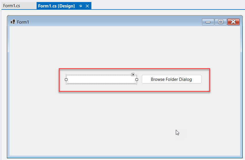 C Folder Browser Dialog with TextBox Example