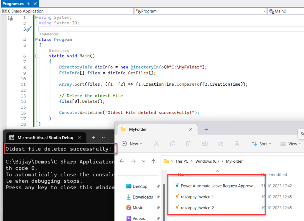 How to Delete Oldest Files in a Directory Using C?