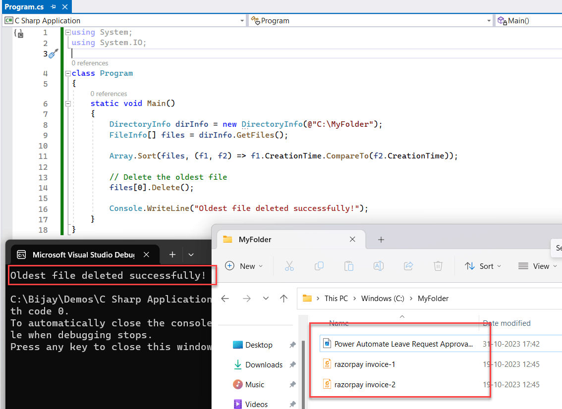 How to Delete Oldest Files in a Directory Using C?