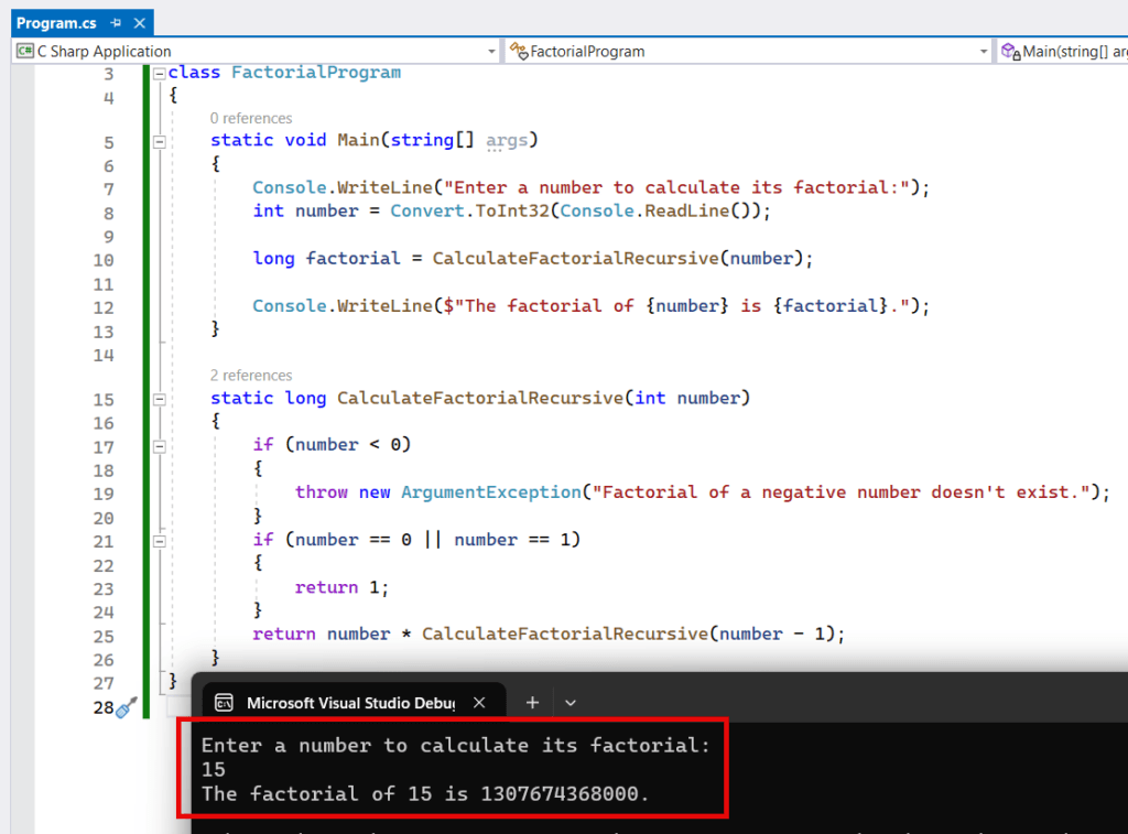 Write a C Program to Print the Factorial of a Number