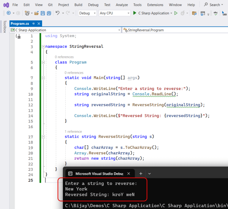 Write A C Program To Reverse A String