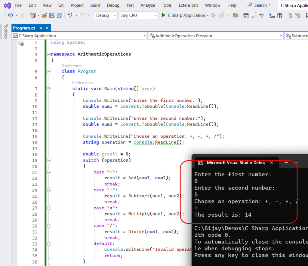 Write A Program To Add, Subtract, Multiply, And Divide Two Numbers In