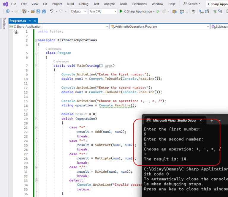 Write A Program To Add, Subtract, Multiply, And Divide Two Numbers In
