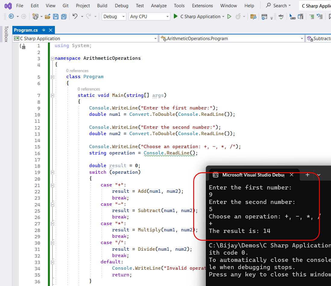 Write A Program To Add, Subtract, Multiply, And Divide Two Numbers In