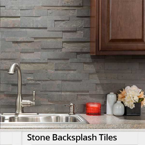 Aspect Peel and Stick Backsplash Tiles in Glass, Stone and Metal