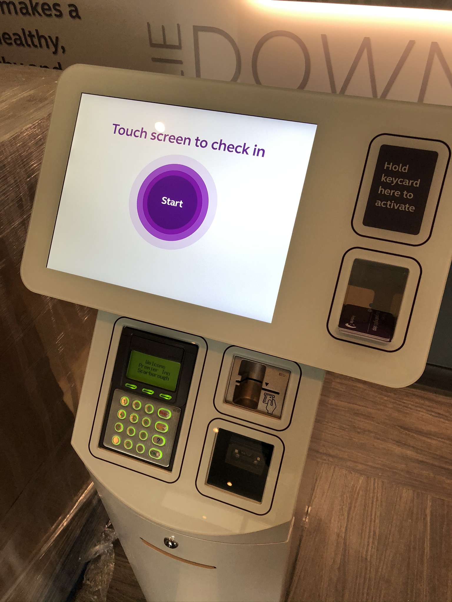 Premier Inn selfcheckin kiosk installation Aspect Installation