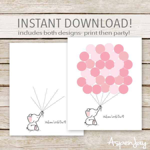 Elephant Guest Book Printable Aspen Jay