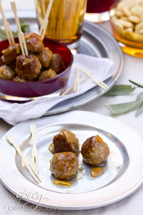 Turkey Meatballs with Orange Marmalade Glaze