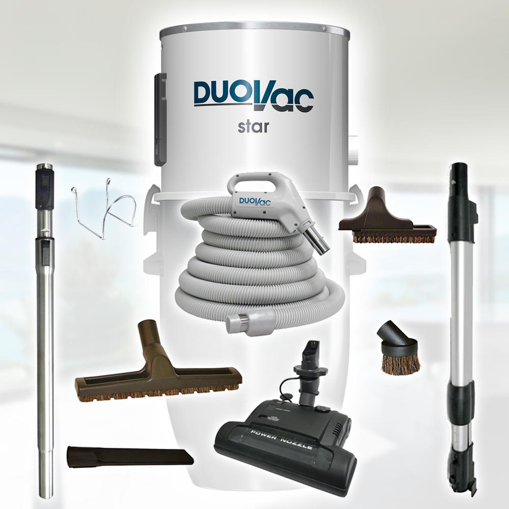 DUOVAC STAR central vacuum, accessories, parts and service.