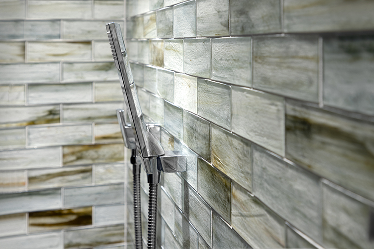 Basalt and Glass Tile Bathroom by Complete Tile Collection aspire