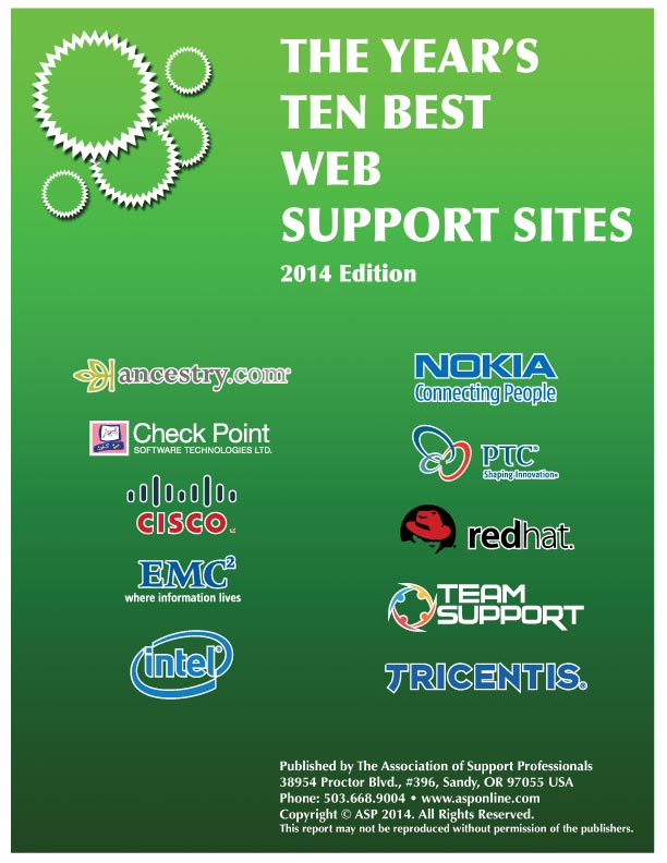 2013 Ten Best Web Support Sites ASP
