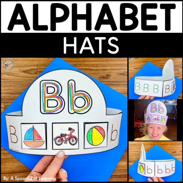 Alphabet Hats with Beginning Sound Match A Spoonful of Learning