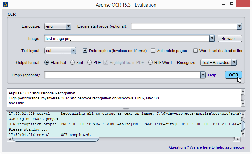 Java OCR Library API Dev Guide — Asprise OCR SDK for Java, C