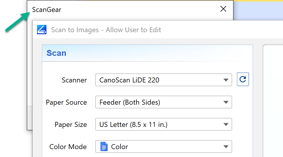 Solved scanning dialogues hiding behind other windows Scanner.js