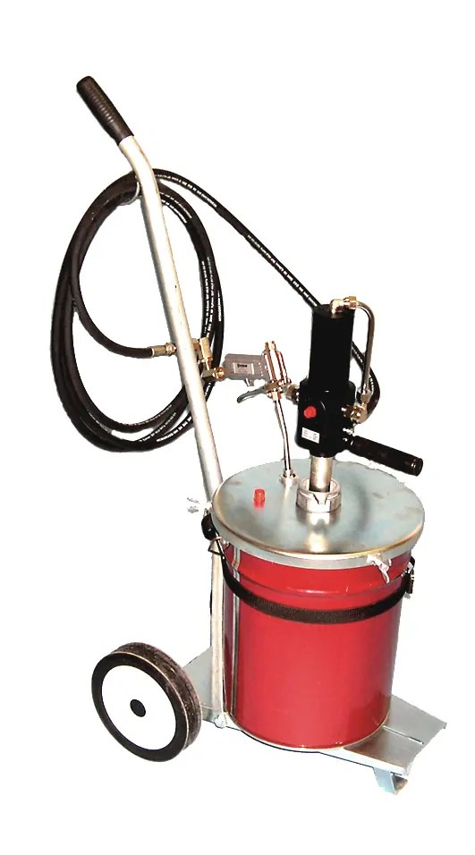 Mobile greasing unit for 1620 kg pail, c omprising 150 ratio grease