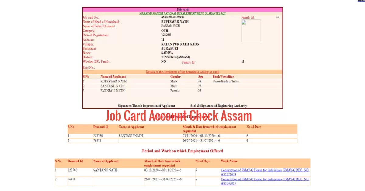 Job Card Assam List 2024 Check MGNREGA Assam Account Status